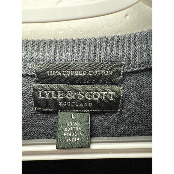 Lyle & Scott 100% combed cotton 70s grandpa sweater mens large academia classic - Picture 2 of 6